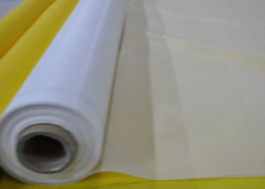 144 inç 180T Polyester Monofilament Polyester Hasır Kumaş Rolls Beyaz / Sarı Renk