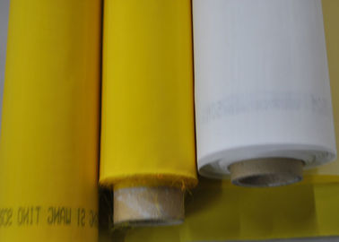 Tekstil Baskısı için% 100 Monofilament Polyester Örgü 120T - 34 Beyaz / Sarı Renk