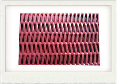 Çin Kurutucu / Çamur Susuzlaştırma İçin Spiral Konveyörlü Kırmızı Polyester Hasır Kemer Tedarikçi
